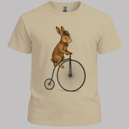 Konijn op antieke fiets T‑Shirt