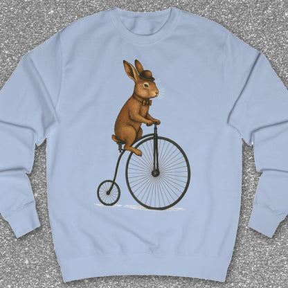 Konijn op antieke fiets Sweater