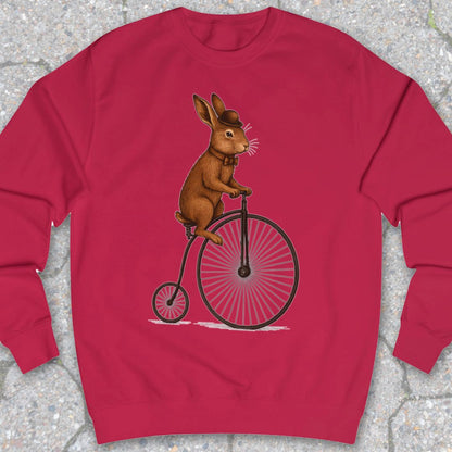 Konijn op antieke fiets Sweater