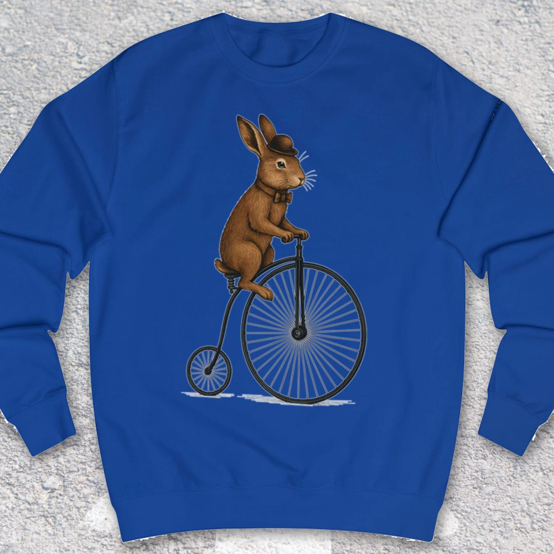 Konijn op antieke fiets Sweater