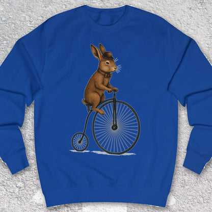 Konijn op antieke fiets Sweater