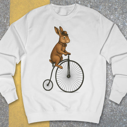 Konijn op antieke fiets Sweater