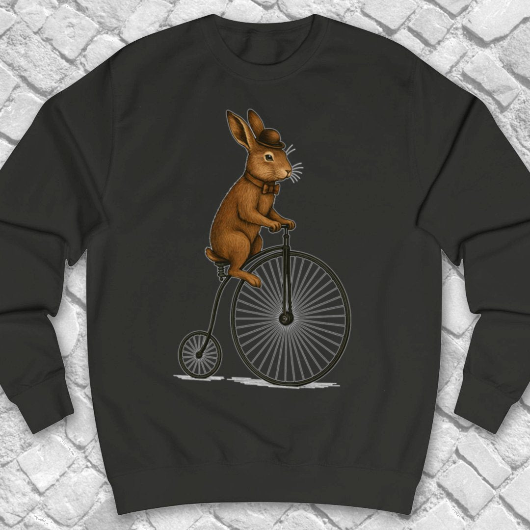Konijn op antieke fiets Sweater