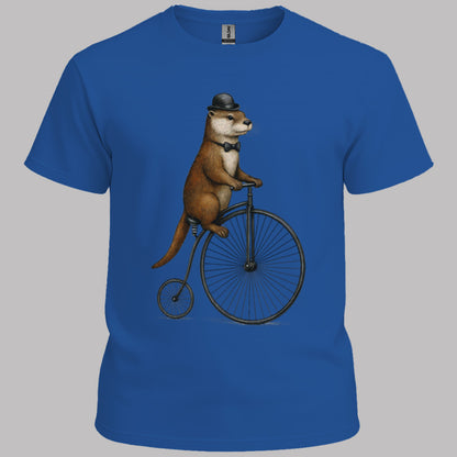Otter op antieke fiets T‑Shirt