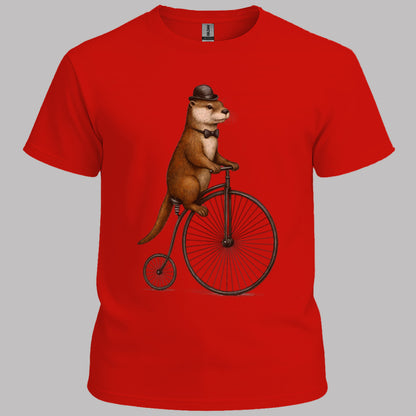Otter op antieke fiets T‑Shirt