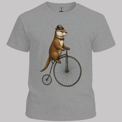 Otter op antieke fiets T‑Shirt