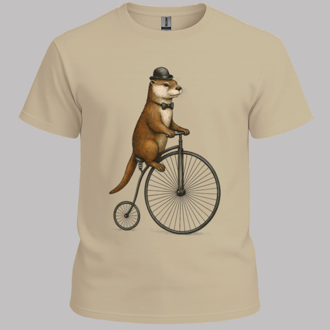 Otter op antieke fiets T‑Shirt