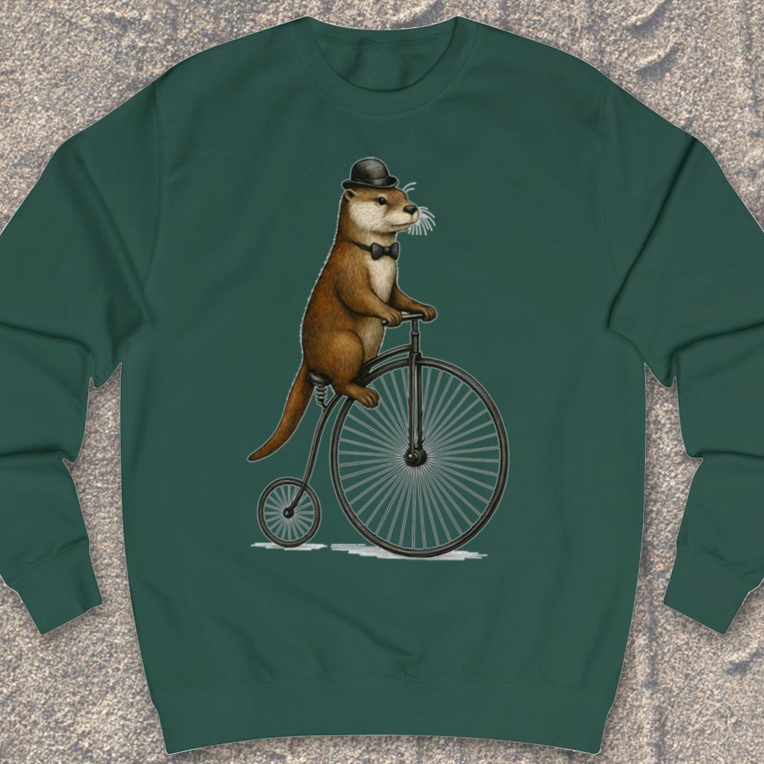 Otter op antieke fiets Sweater