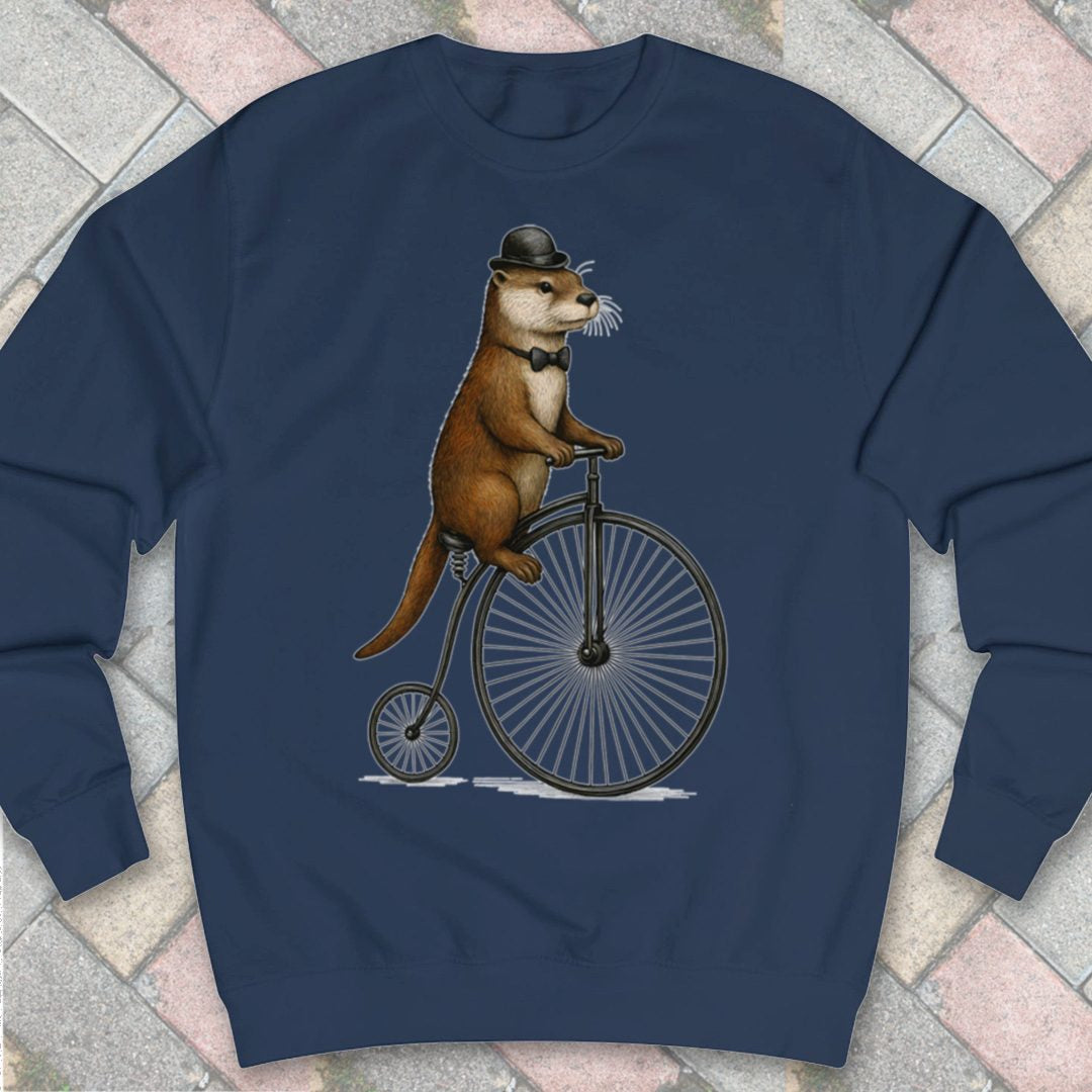 Otter op antieke fiets Sweater