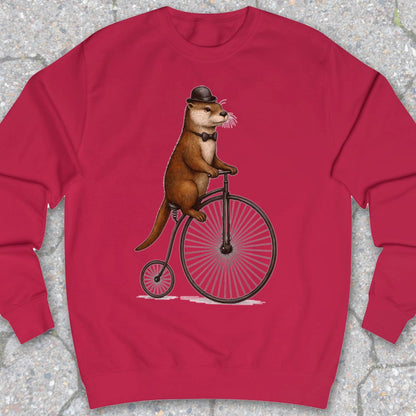 Otter op antieke fiets Sweater
