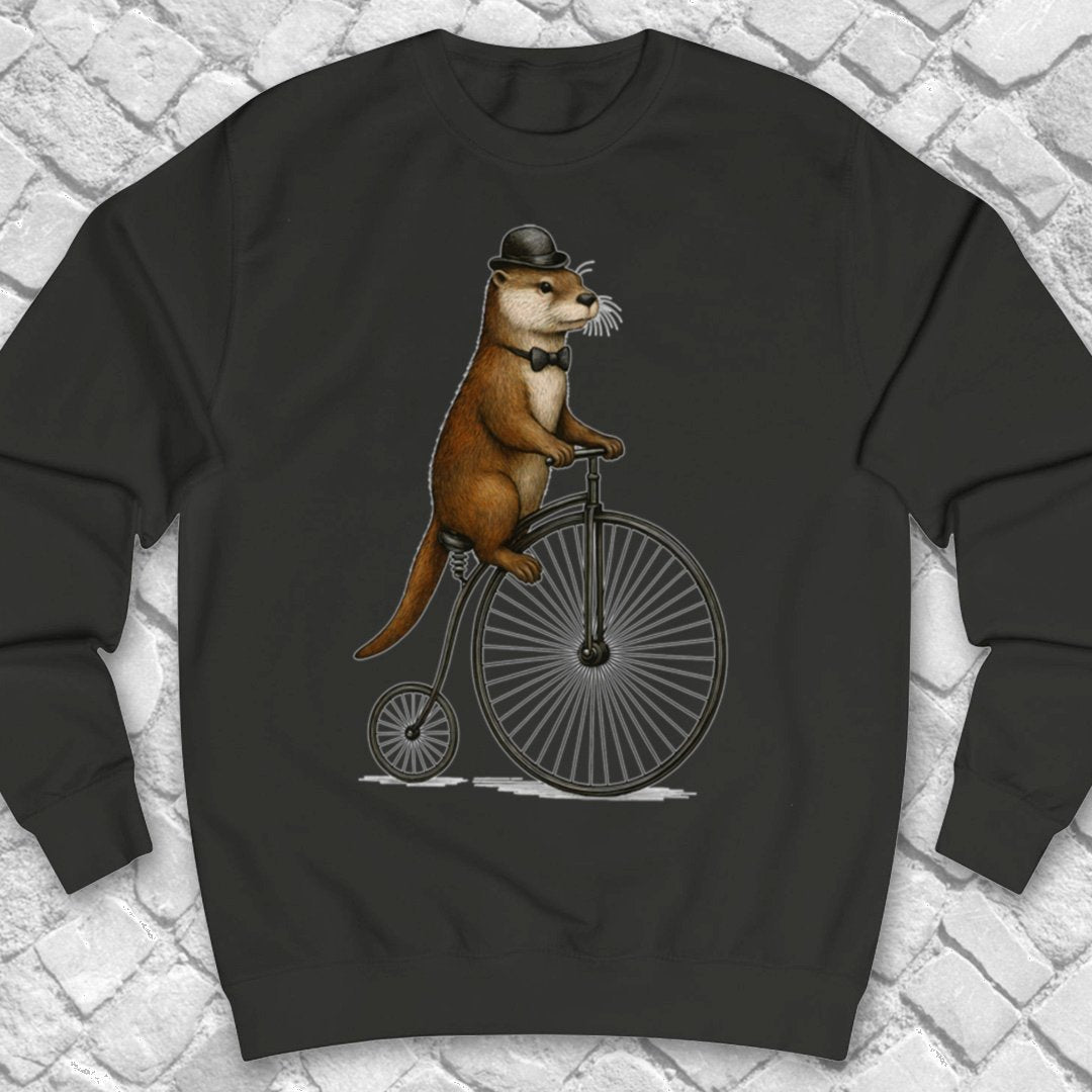 Otter op antieke fiets Sweater