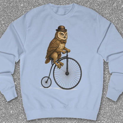 Uil op antieke fiets Sweater