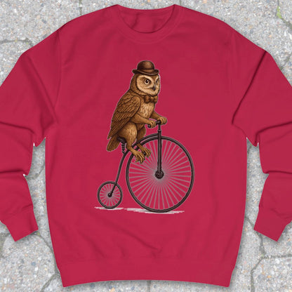 Uil op antieke fiets Sweater