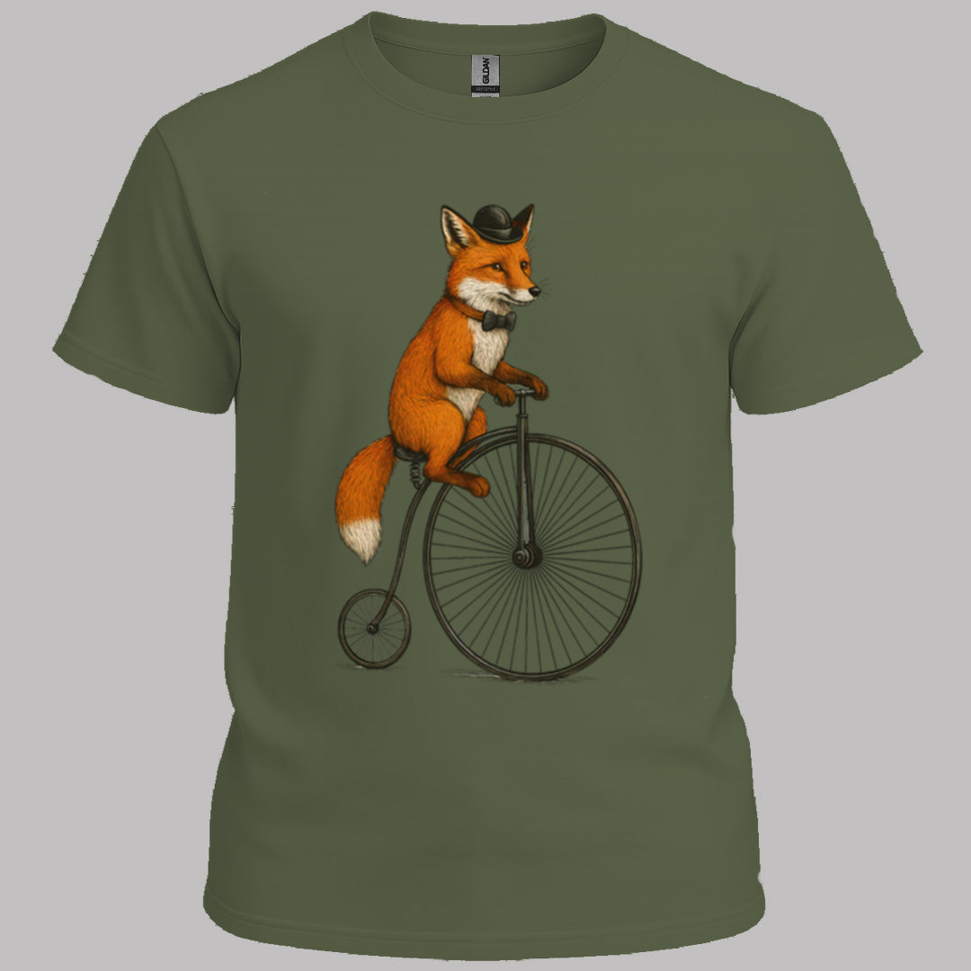 Vos op antieke fiets T‑Shirt