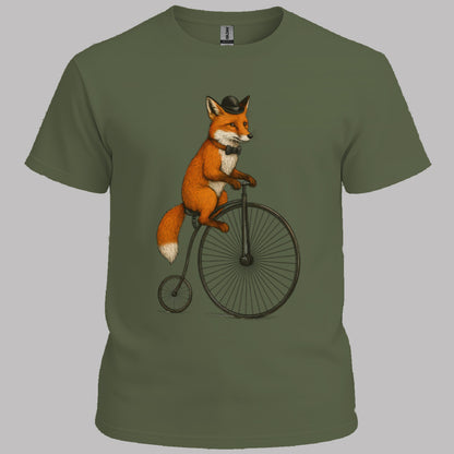 Vos op antieke fiets T‑Shirt