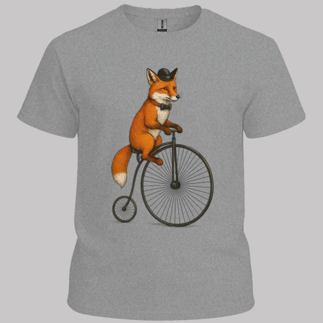 Vos op antieke fiets T‑Shirt