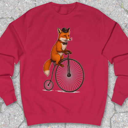Vos op antieke fiets Sweater
