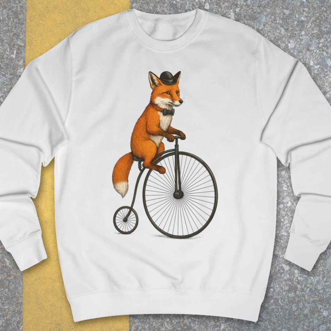 Vos op antieke fiets Sweater
