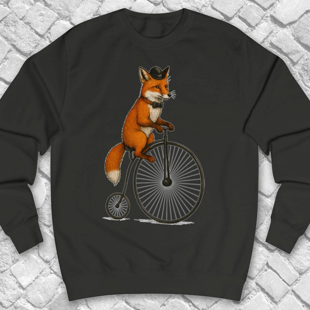 Vos op antieke fiets Sweater