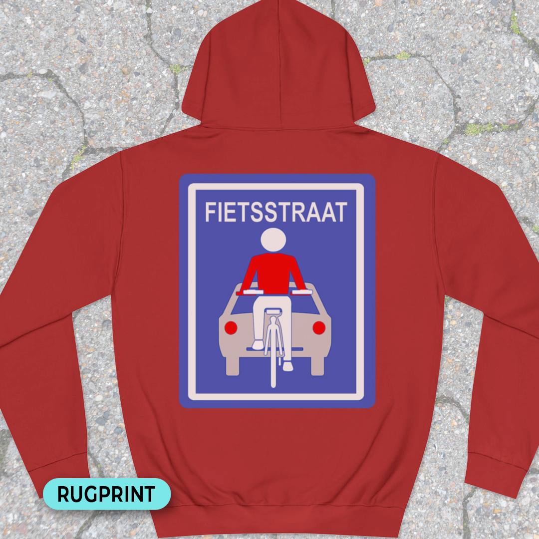 Fietsstraat rugprint Hoodie