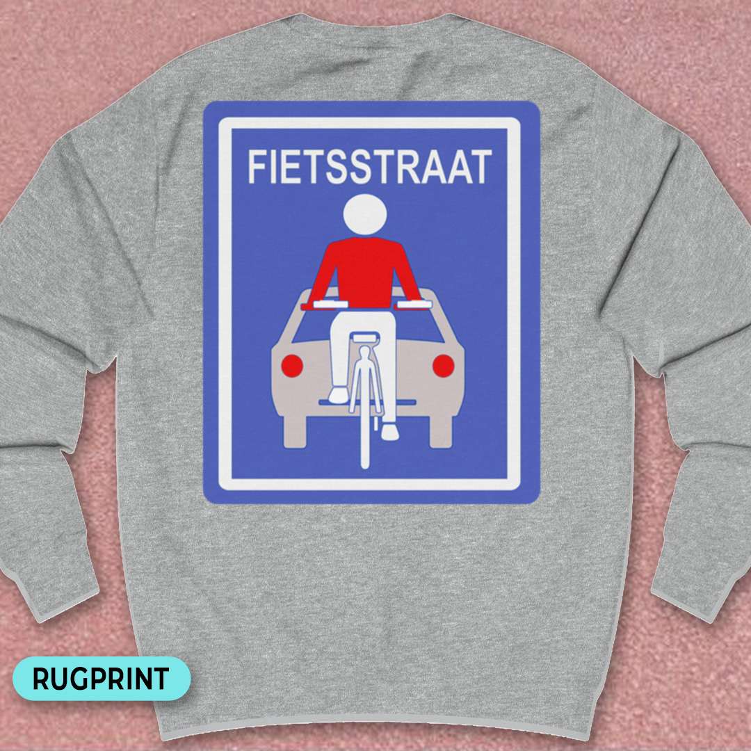 Fietsstraat rugprint Sweater