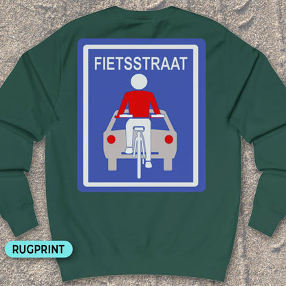 Fietsstraat rugprint Sweater
