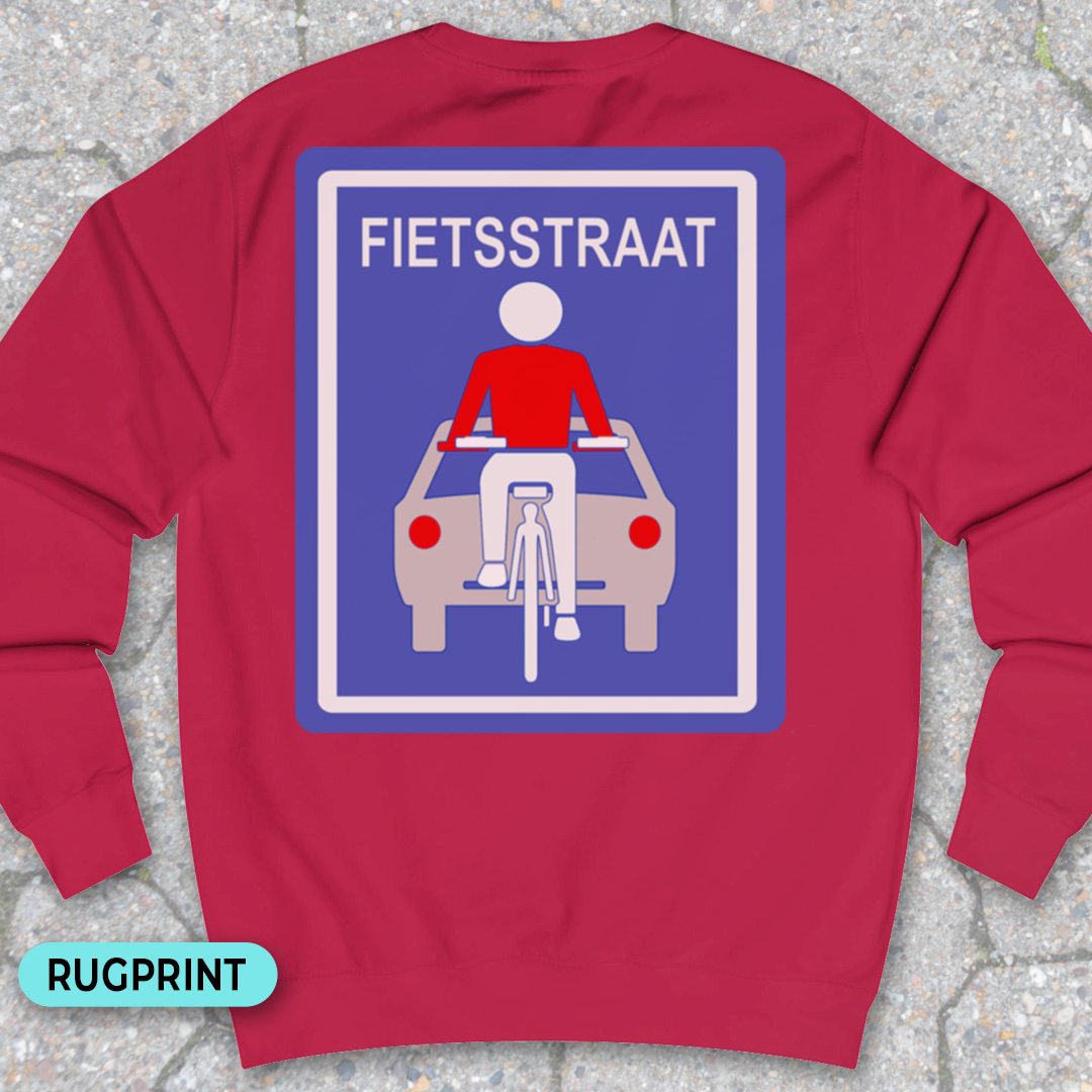 Fietsstraat rugprint Sweater