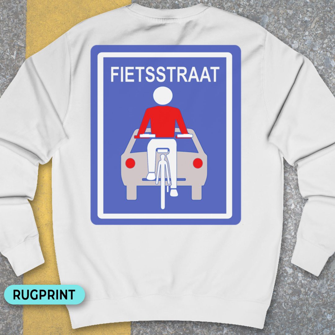 Fietsstraat rugprint Sweater