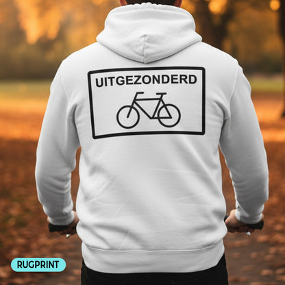 Uitgezonderd fietsers rugprint Hoodie