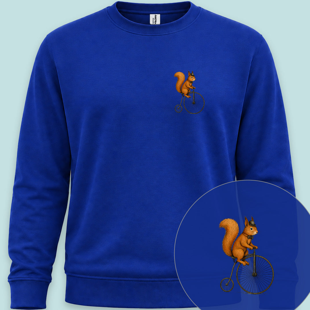Eekhoorn op antieke fiets Sweater