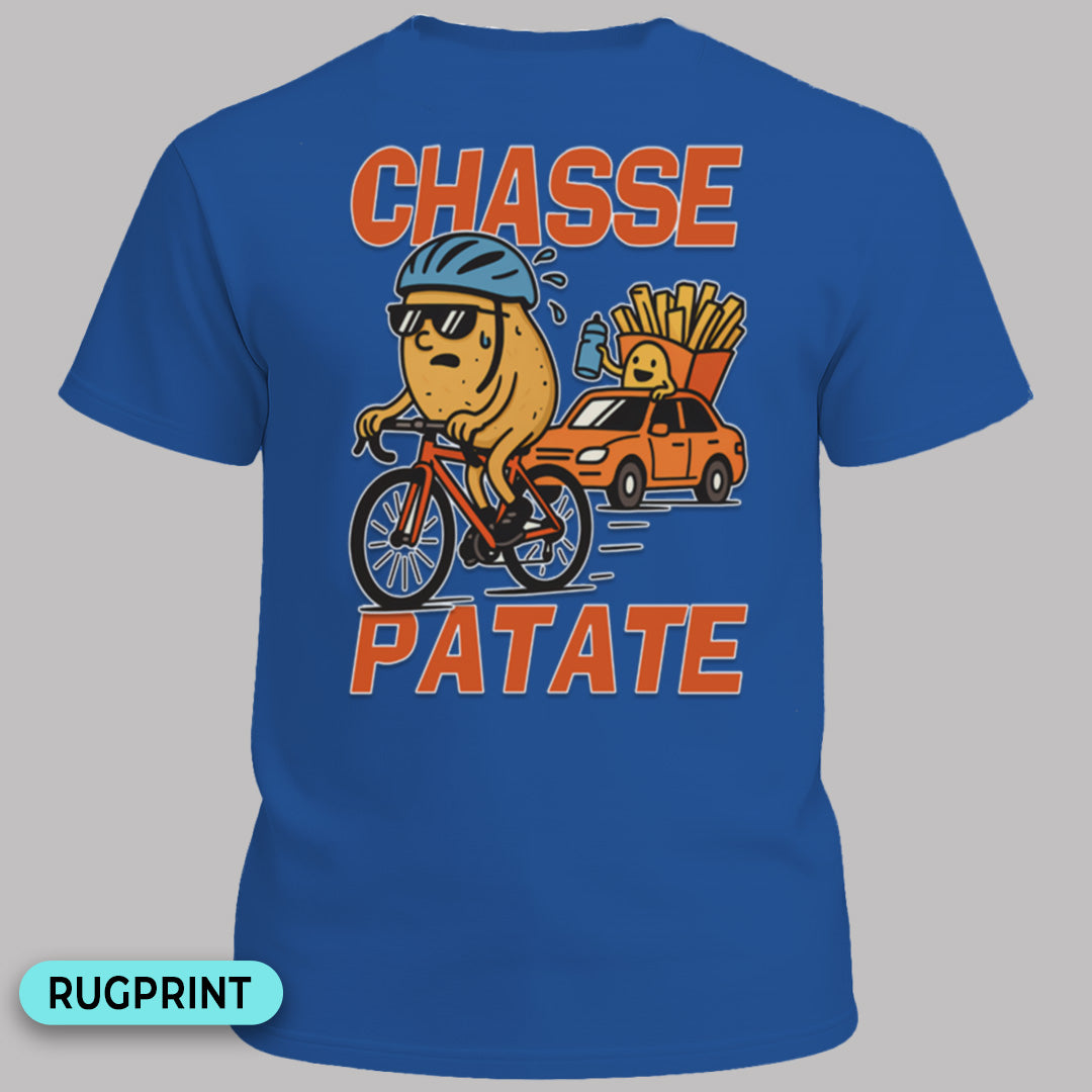 Chasse Patate met bezemwagen (rood) rugprint T-Shirt