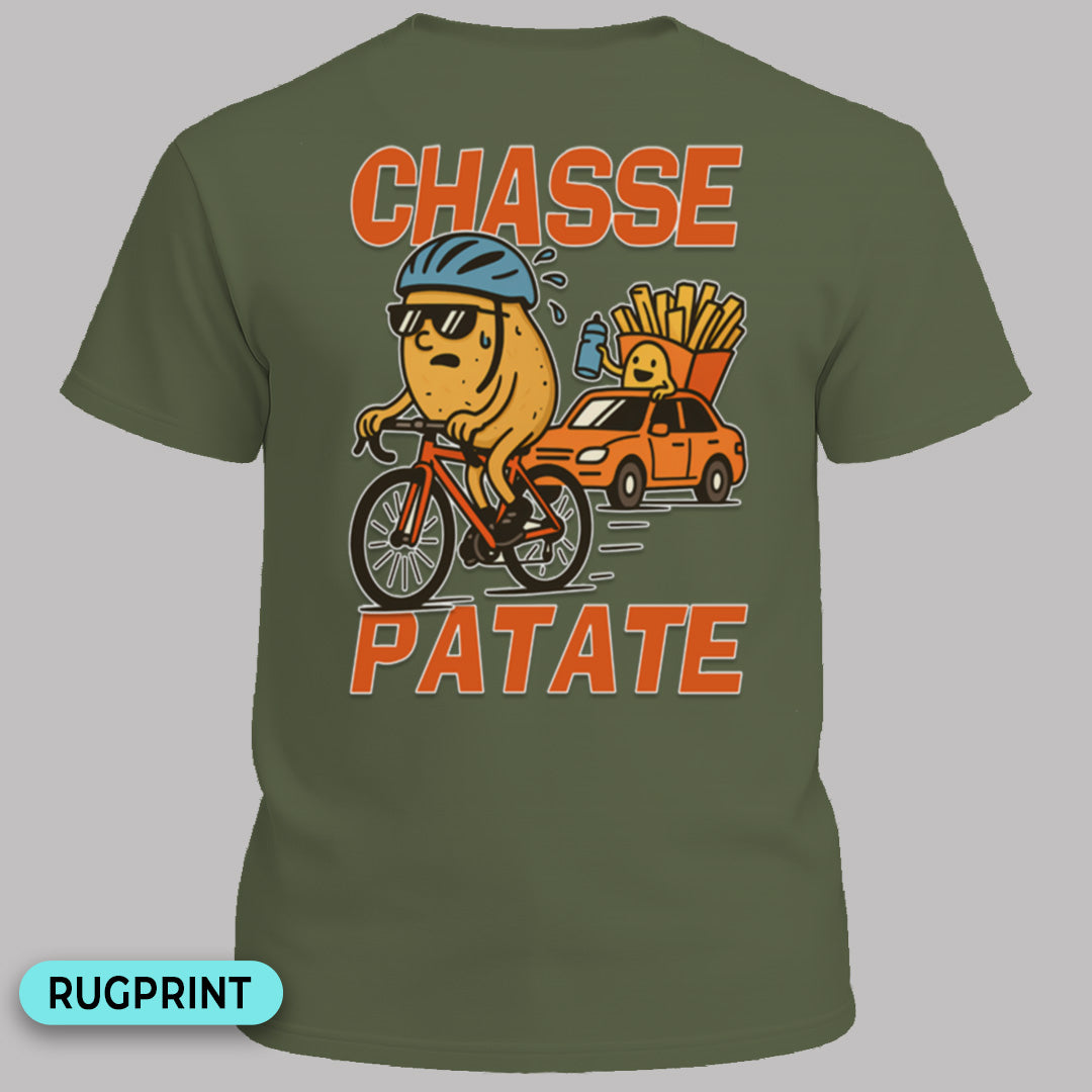 Chasse Patate met bezemwagen (rood) rugprint T-Shirt