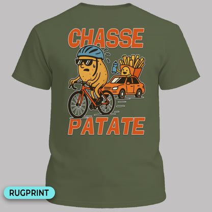 Chasse Patate met bezemwagen (rood) rugprint T-Shirt