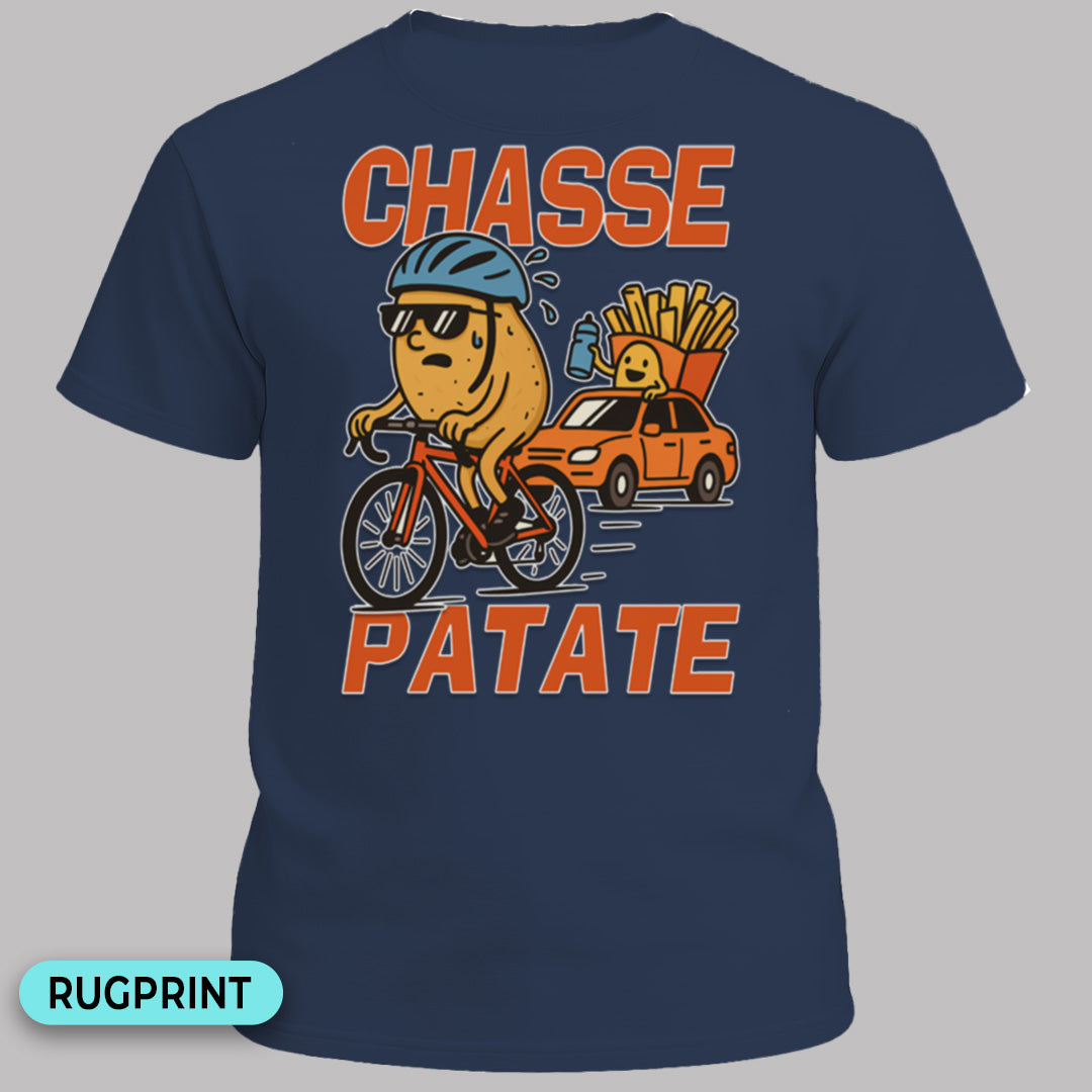 Chasse Patate met bezemwagen (rood) rugprint T-Shirt
