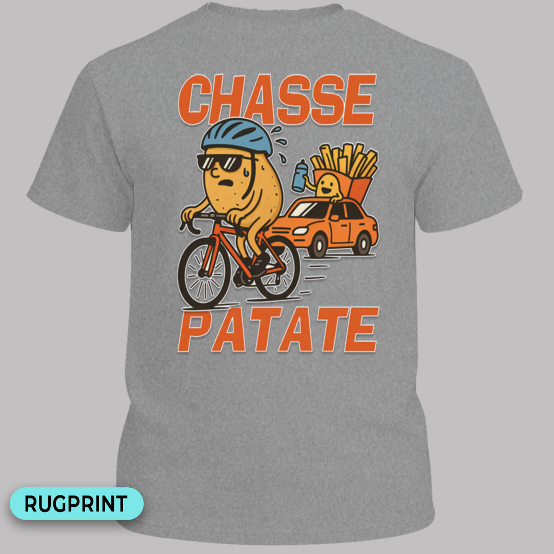 Chasse Patate met bezemwagen (rood) rugprint T-Shirt