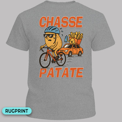 Chasse Patate met bezemwagen (rood) rugprint T-Shirt
