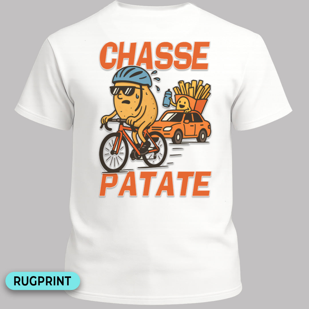 Chasse Patate met bezemwagen (rood) rugprint T-Shirt