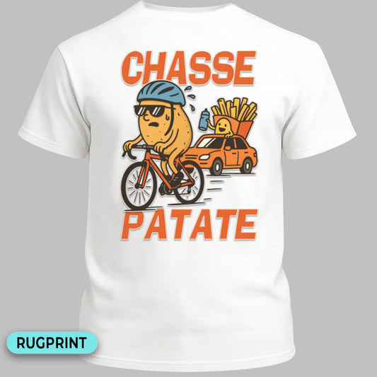 Chasse Patate met bezemwagen (rood) rugprint T-Shirt