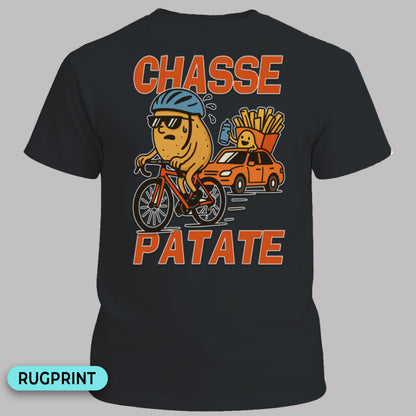 Chasse Patate met bezemwagen (rood) rugprint T-Shirt