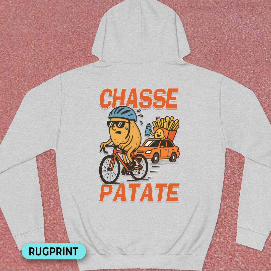 Chasse Patate met bezemwagen (rood) rugprint Hoodie