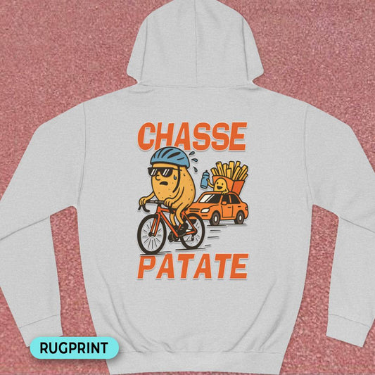Chasse Patate met bezemwagen (rood) rugprint Hoodie