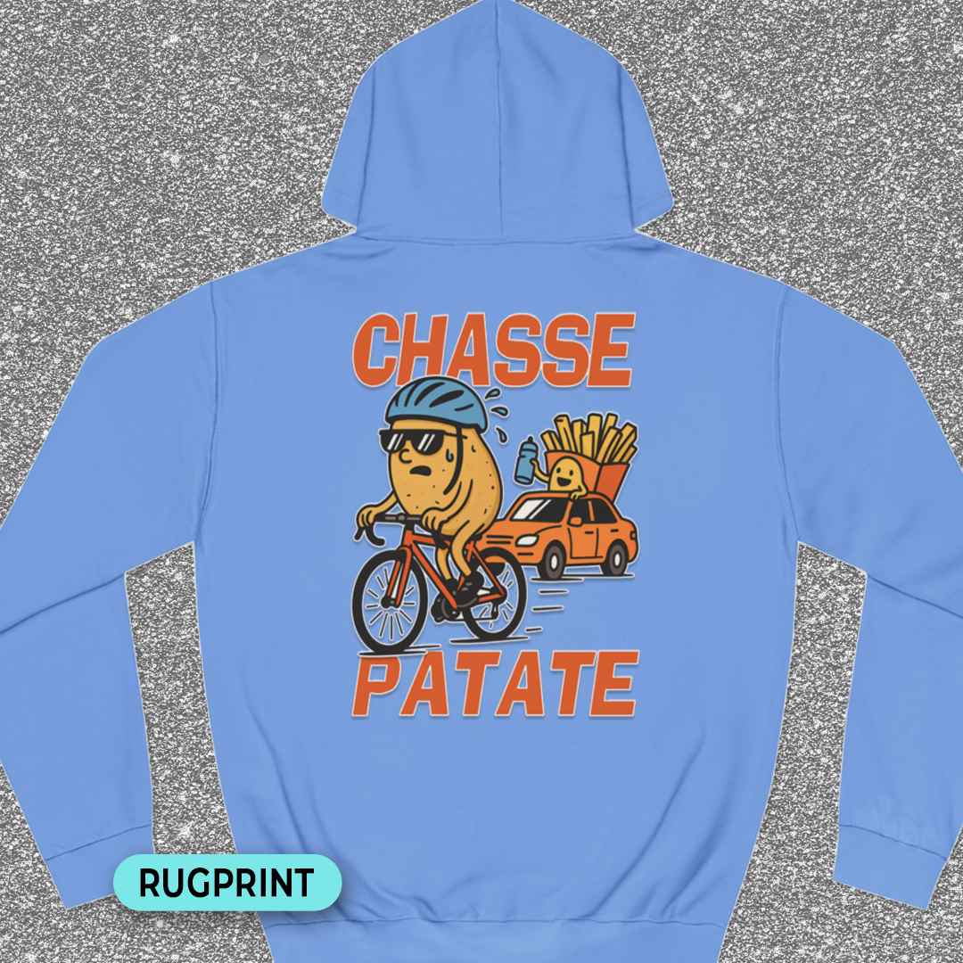 Chasse Patate met bezemwagen (rood) rugprint Hoodie