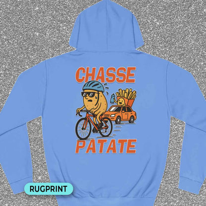 Chasse Patate met bezemwagen (rood) rugprint Hoodie