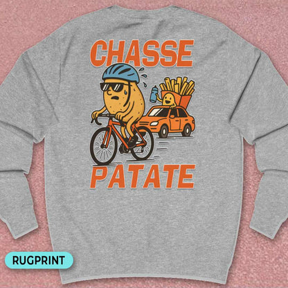 Chasse Patate met bezemwagen (rood) rugprint Sweater