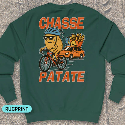 Chasse Patate met bezemwagen (rood) rugprint Sweater