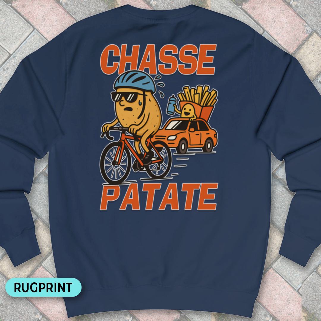 Chasse Patate met bezemwagen (rood) rugprint Sweater