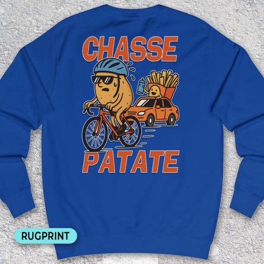Chasse Patate met bezemwagen (rood) rugprint Sweater