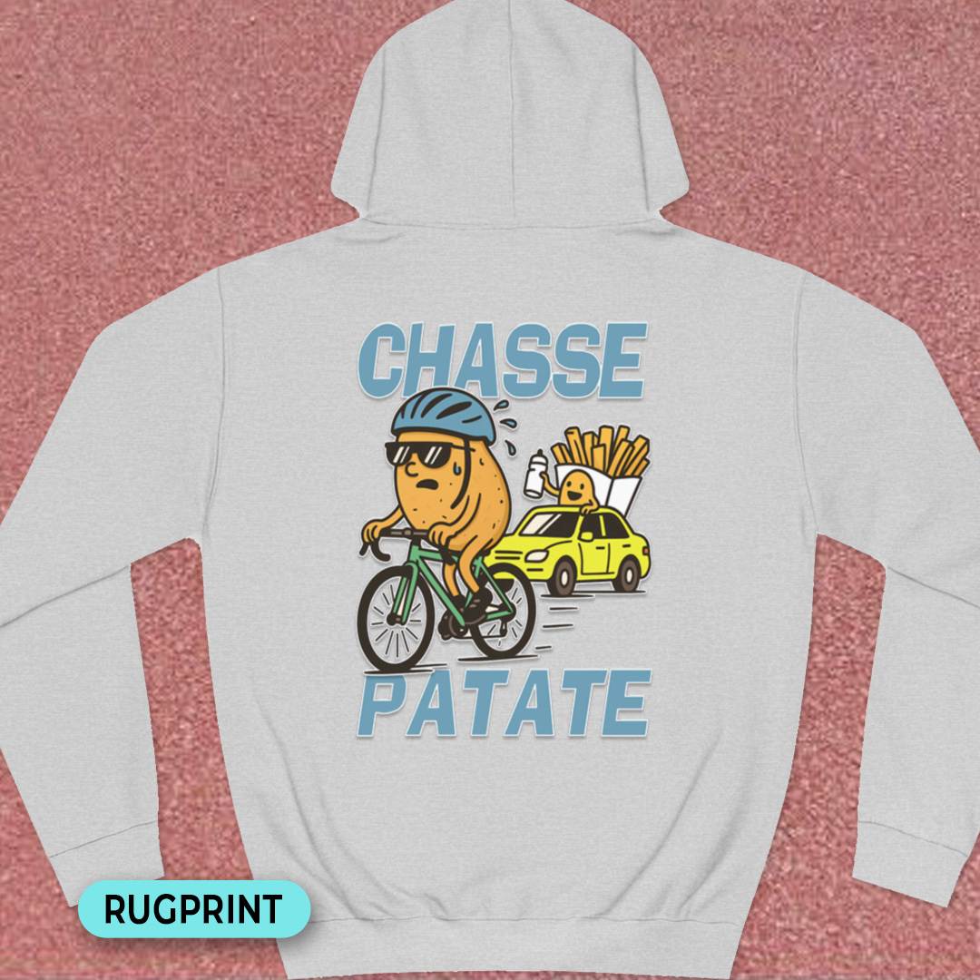 Chasse Patate bezemwagen (blauw) rugprint Hoodie