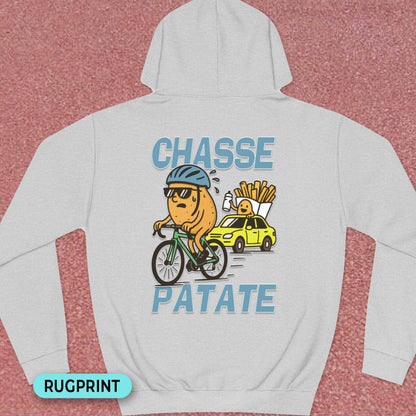 Chasse Patate bezemwagen (blauw) rugprint Hoodie