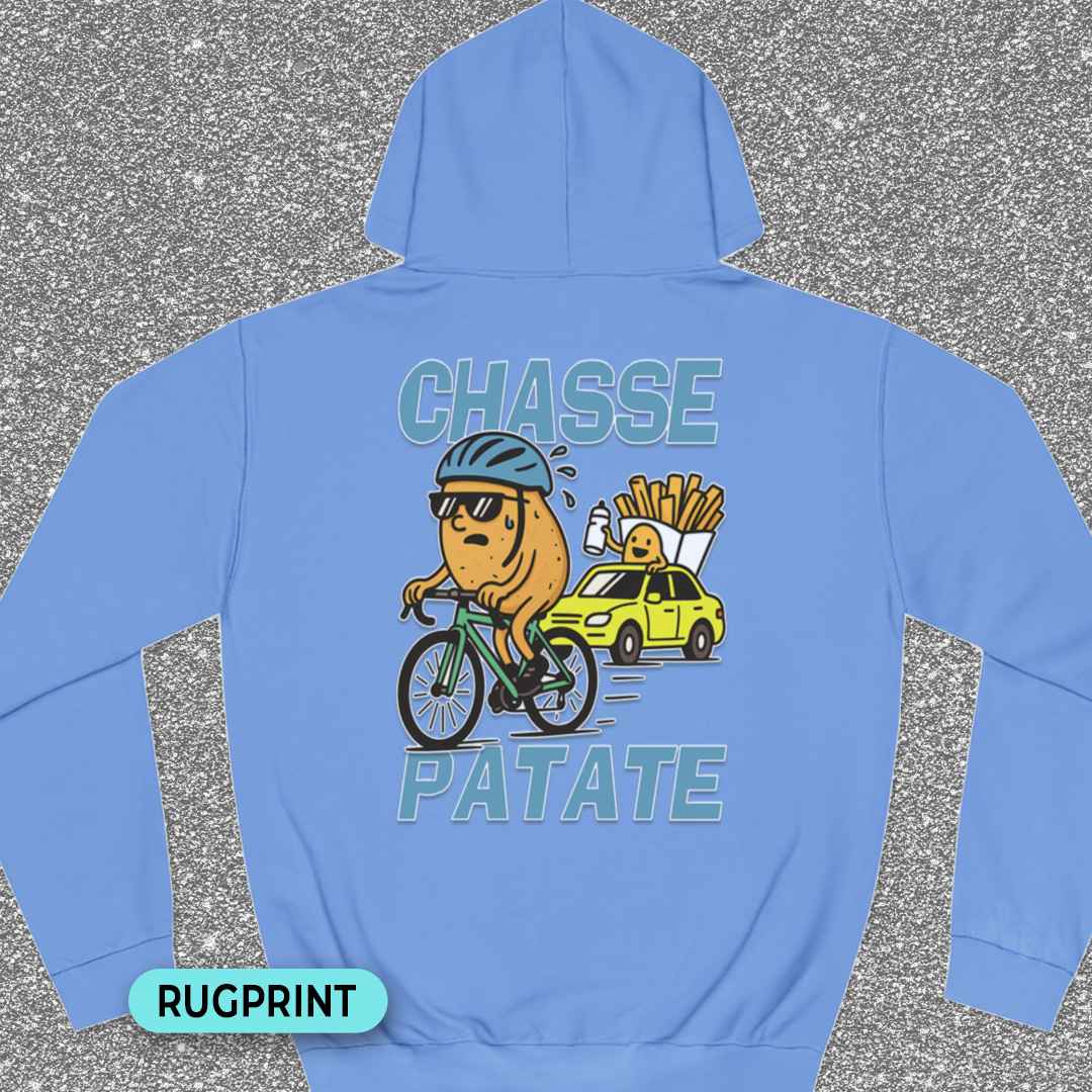 Chasse Patate bezemwagen (blauw) rugprint Hoodie